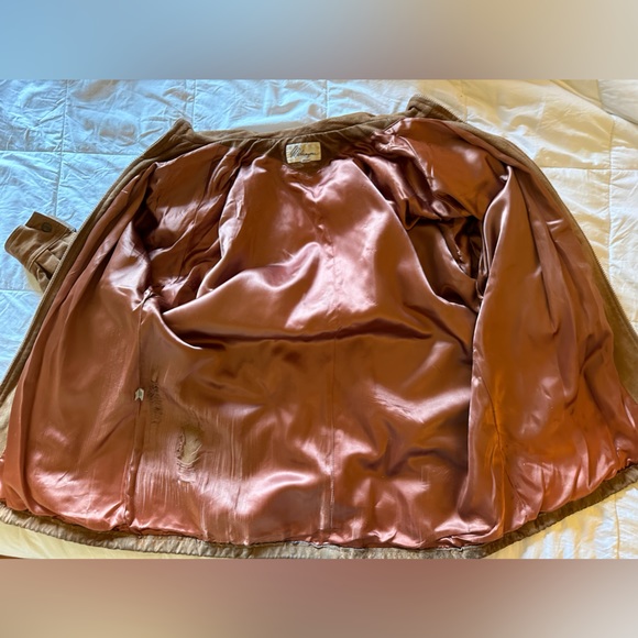 Vintage 80s Melanzona Suede Jacket - Size M - Tan/Brown -  Pockets - Lined - Picture 7 of 16